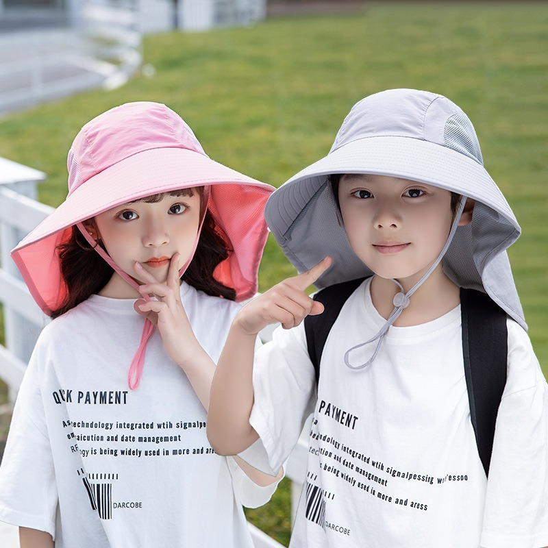 Fishing Equipment For Kids - 목 플랩이있는 어린이 태양 모자 UV