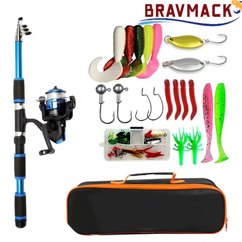 Fishing Equipment Online - BRAVMACK 여행용 텔레스코픽 낚싯대 풀 키트