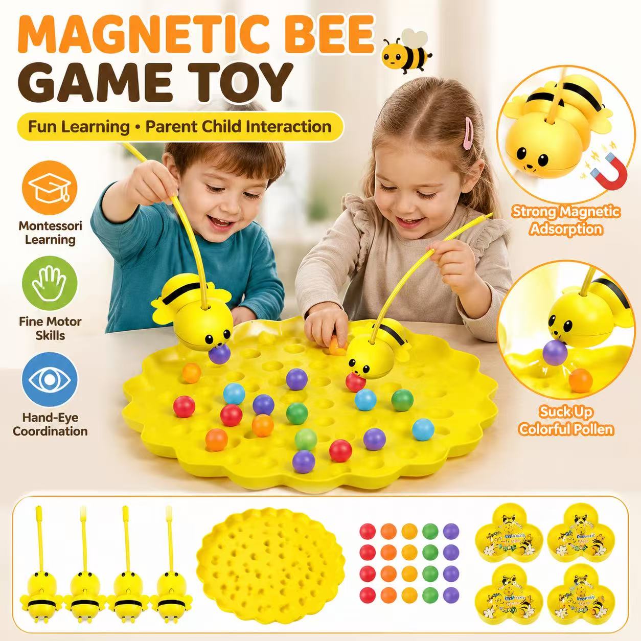 Fishing Equipment For Kids - 귀여운 꿀벌 꿀 모으기 자석 게임,