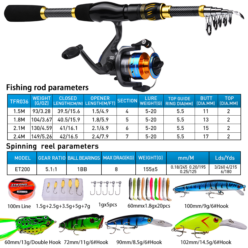 PROBEROS 낚싯대 및 릴 콤보 키트, 낚싯줄 루어 - Fishing Equipment Online 리뷰 및 가격