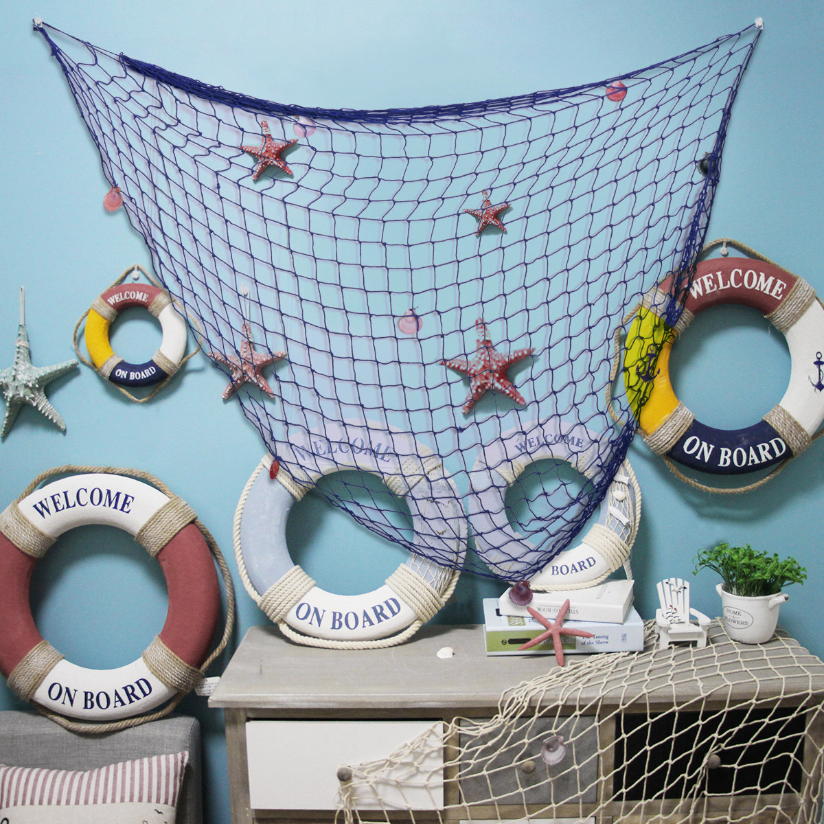 해안 테마 이벤트 장식 사진 촬영용 벽 장식 걸이식 낚 - Fishing Net 리뷰 및 가격