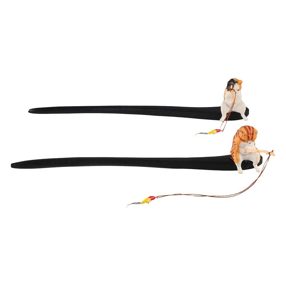 귀여운 고양이 낚시 나무 머리 스틱 검은 백단 중국 스 - Fishing Equipment For Kids 리뷰 및 가격