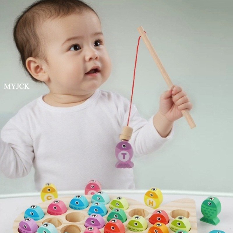 어린이 나무 낚시 게임 장난감 선물 조기 교육 알파벳  - Fishing Equipment For Kids 리뷰 및 가격