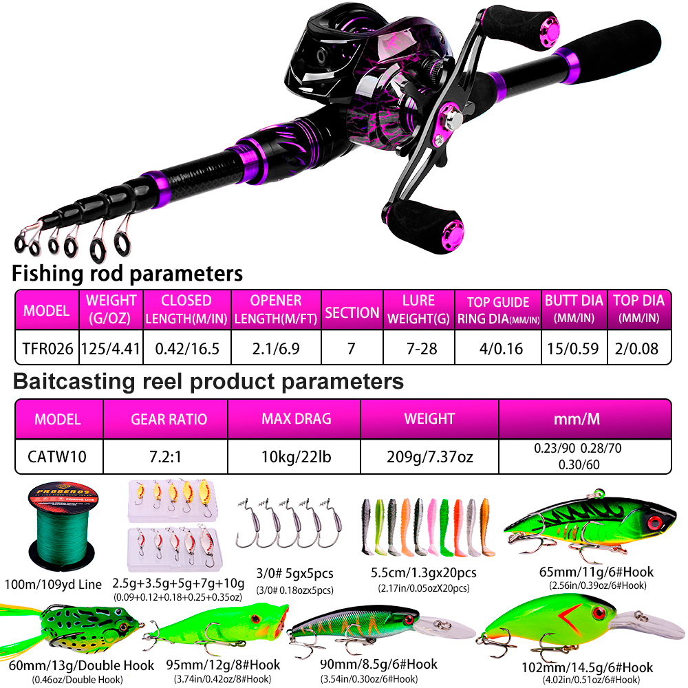 PROBEROS 2.1m 베이트캐스팅/스피닝 낚싯대 릴 - Fishing Equipment Online 리뷰 및 가격
