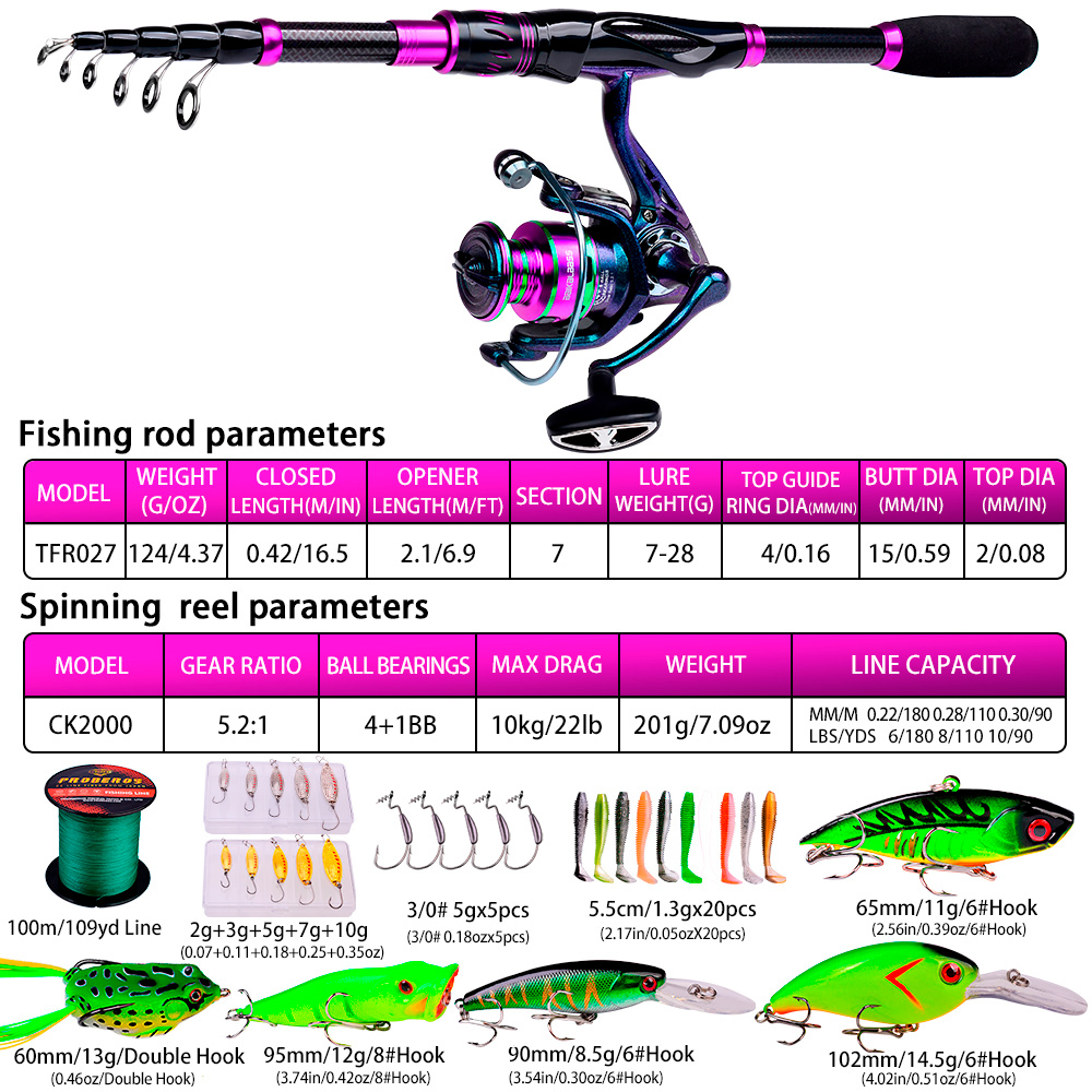PROBEROS 2.1m 베이트캐스팅/스피닝 낚싯대 릴 - Fishing Equipment Online 리뷰 및 가격
