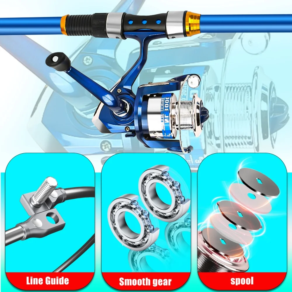 릴 및 액세서리가 포함된 2.1-3.6M 텔레스코픽 유 - Fishing Equipment For Kids 리뷰 및 가격