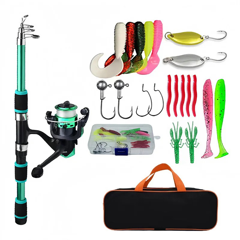 낚싯대 세트 풀 키트 (텔레스코픽 낚싯대, 스피닝 릴, - Fishing Equipment Online 리뷰 및 가격